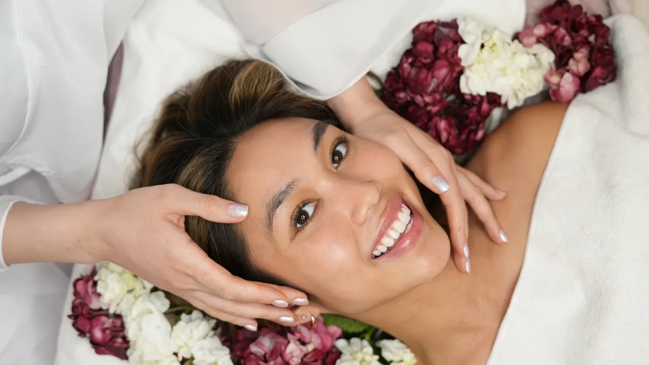 Relaxed MIRRA BELLA client after personalized skin care in Sherman Oaks